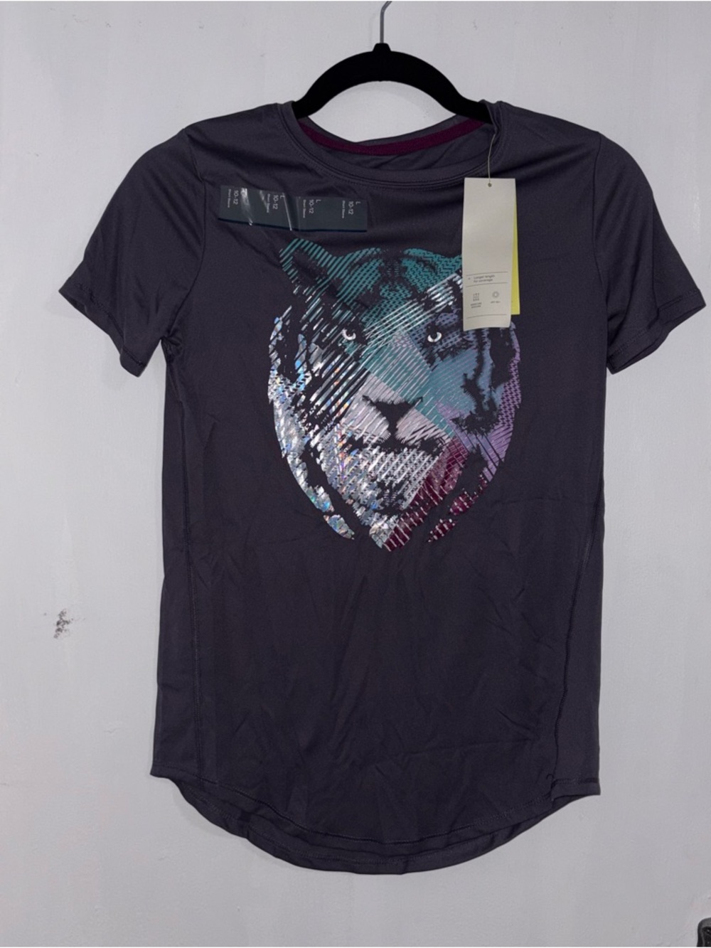 all in motion Purple Crew Tee with Teal Graphic